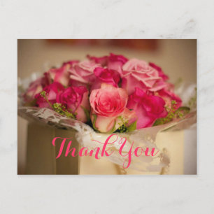 Carte Postale Remerciements pour un cadeau de mariage Bouquet fl