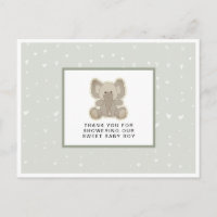 Remerciements pour une Baby Shower d'un Éléphant d