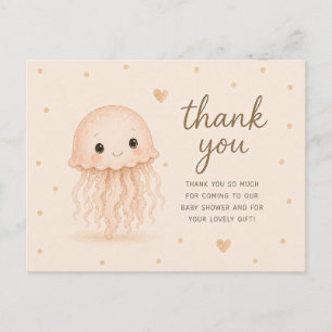 Carte Postale Remerciements pour une Baby Shower Méduse Bébé
