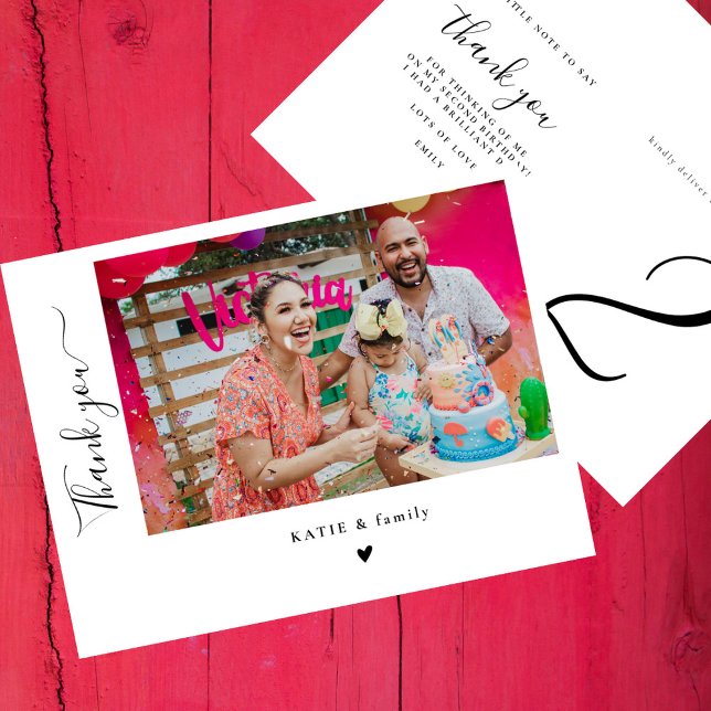 Carte Postale Remerciements pour une fête d'anniversaire avec ph (Créateur téléchargé)