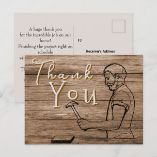 Carte Postale Remercier un charpentier 