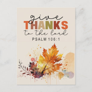 Carte Postale Remerciez le Seigneur Thanksgiving Bible Verse