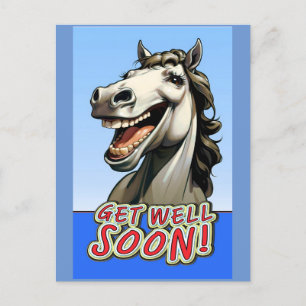Carte Postale remets-toi vite cheval