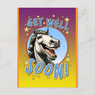 Carte Postale remets-toi vite cheval