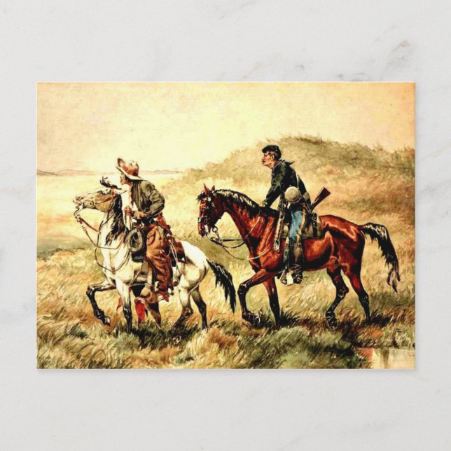 Carte Postale Remington - Les Courriers, Frederic Remington art (Devant)