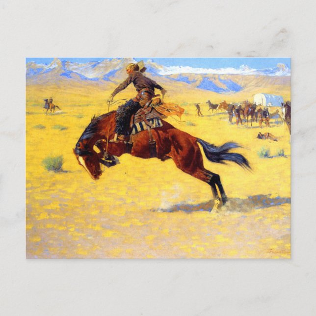 Carte Postale Remington Old West Horse et Cowboy (Devant)