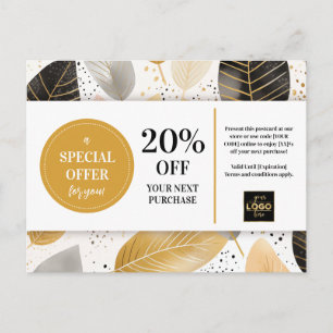 Carte Postale Remise Coupon Abstrait feuille moderne