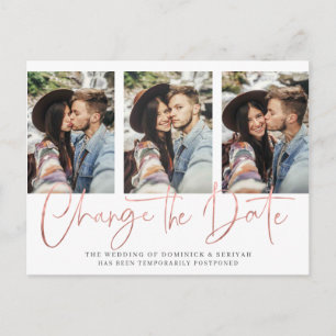 Carte Postale Remise du Mariage d'or Chic Rose manuscrit