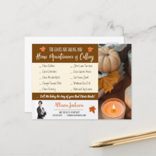Carte Postale Remorque Automne Realtor Marketing