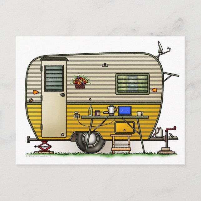 Carte Postale Remorque Camper Aloha (Devant)