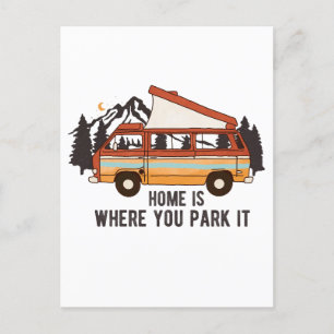 Carte Postale Remorque Camping RV "Home is Where You Park It"