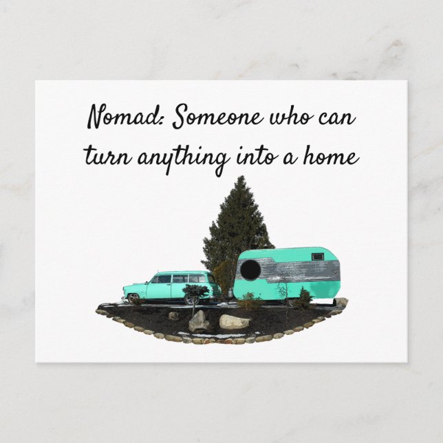 Carte postale Remorque Voiture de Camping Retro (Devant)