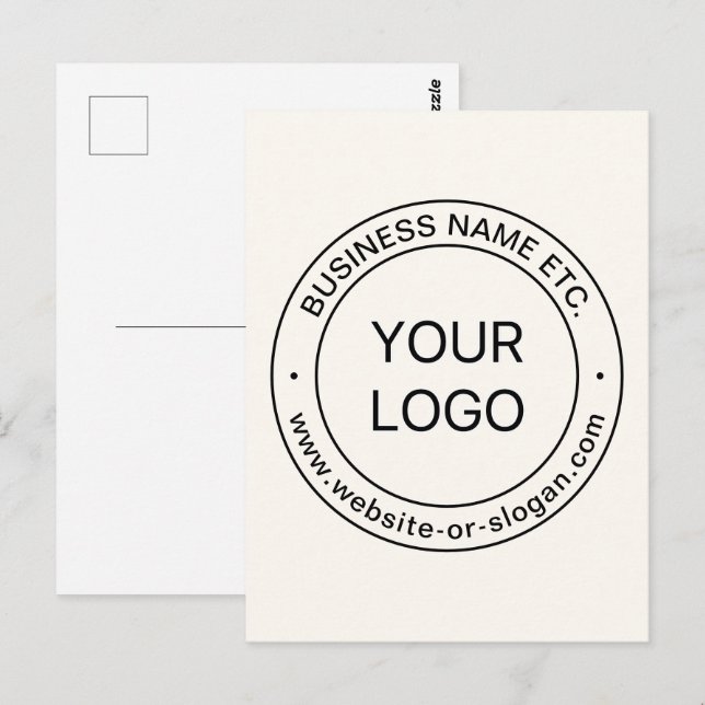 Carte Postale Remplacement de logo facile et texte modifiable |  (Devant / Derrière)