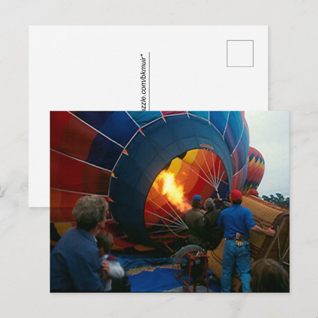 Carte postale - Remplissage d'une montgolfière (Devant / Derrière)