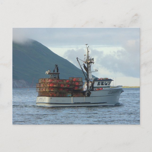 Carte Postale Renard arctique, Bateau de crabe à Dutch Harbour,  (Devant)