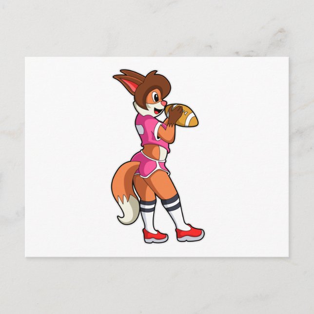 Carte Postale Renard au Football Sports (Devant)