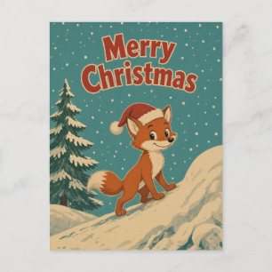 Carte Postale Renard Banque de Neige Animal Noël