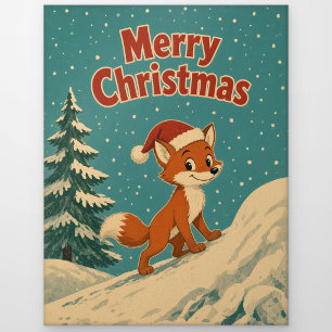 Carte Postale Renard Banque de Neige Animal Noël