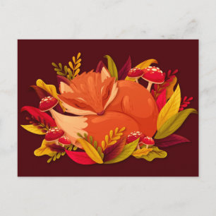 Carte Postale Renard d'automne