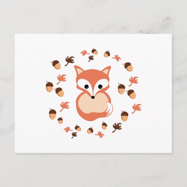 Carte Postale Renard en automne (Devant)