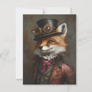 Carte Postale Renard en vapeur portant des lunettes
