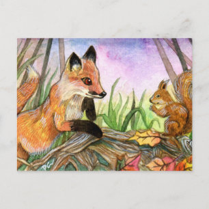 Carte Postale Renard Et Écureuil