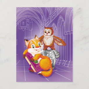Carte Postale renard et hibou