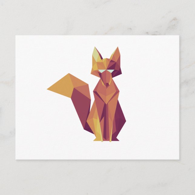 Carte Postale Renard géométrique (Devant)