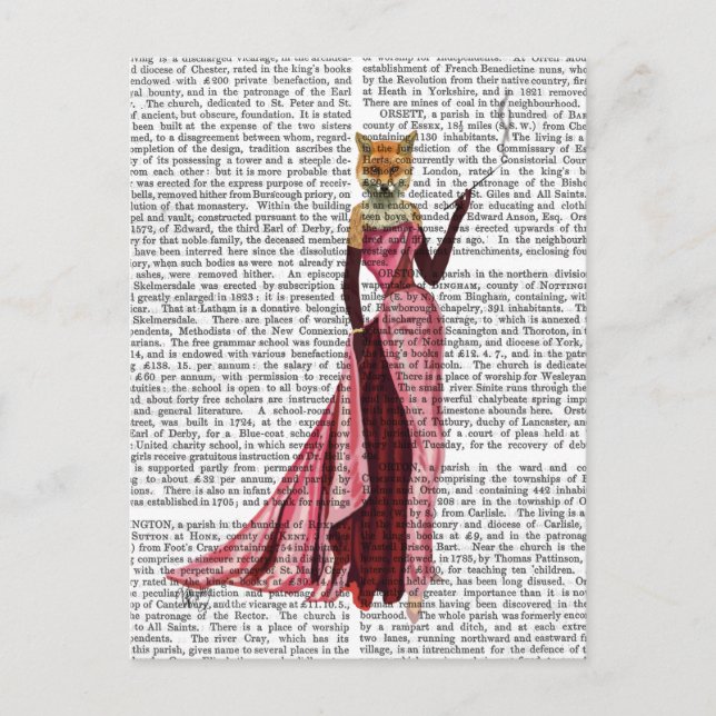 Carte Postale Renard glamour en rose (Devant)