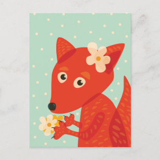 Carte Postale Renard mignon animal Kawaii