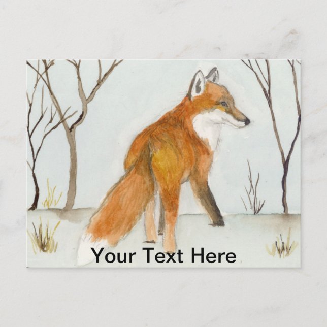 Carte Postale Renard Rouge (Devant)