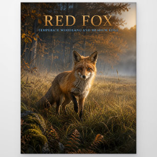 Carte Postale Renard roux Prairie boisée ANIMAUX