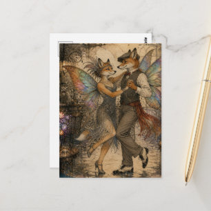 Carte Postale Renards Fées Dançant