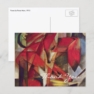 Carte Postale Renards par Franz Marc, Art Cubiste Abstrait Vinta