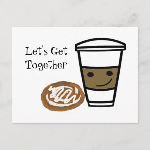 Carte Postale Rencontre Mignonne autour d'un Café