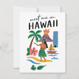 Carte Postale Rencontre-moi à Hawaï Danseuse de hula tropicale d