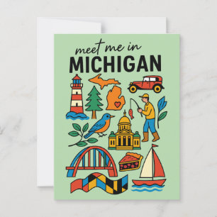 Carte Postale Rencontre-moi au Phare de Michigan Tarte aux Ceris