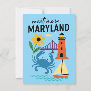 Carte Postale Rencontre-moi au phare du Maryland Rétro Côte Est