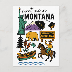 Carte Postale Rencontre-moi dans le Montana, faune et état des c