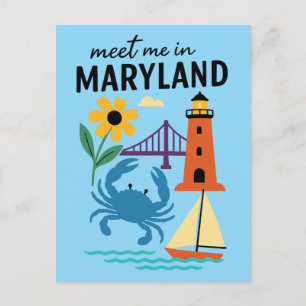 Carte Postale Rencontre-moi dans le phare du Maryland sur la côt