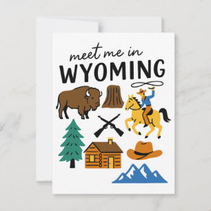Carte Postale Rencontre-moi dans le Wyoming Cowboy Bison Devils