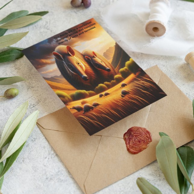 Carte Postale Rencontre paisible : Deux Aardvark dans un champ i (Créateur téléchargé)