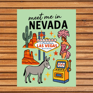 Carte Postale Rencontrez-moi à Nevada Las Vegas Showgirl Rétro