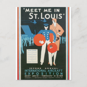 Carte Postale Rencontrez-moi dans St. Louis Poster Vintage voyag