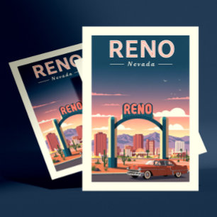 Carte Postale Reno Nevada rétro
