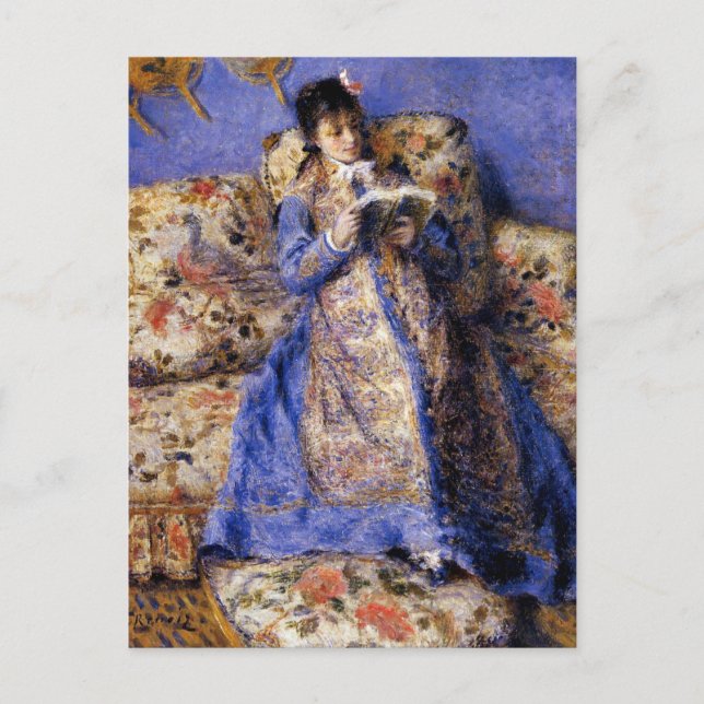Carte Postale Renoir - Camille Monet Lecture (Devant)