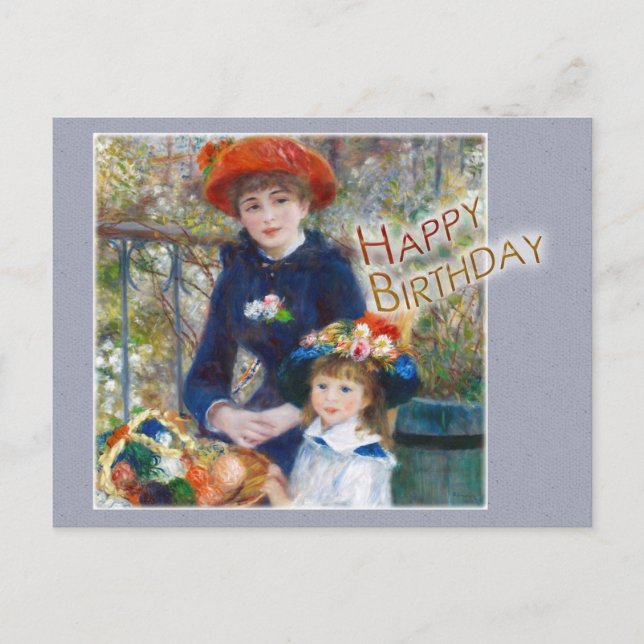 Carte Postale Renoir Deux soeurs CC0398 Anniversaire (Devant)