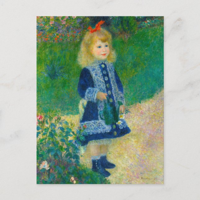 Carte Postale Renoir fille avec une canne d'arrosage (Devant)