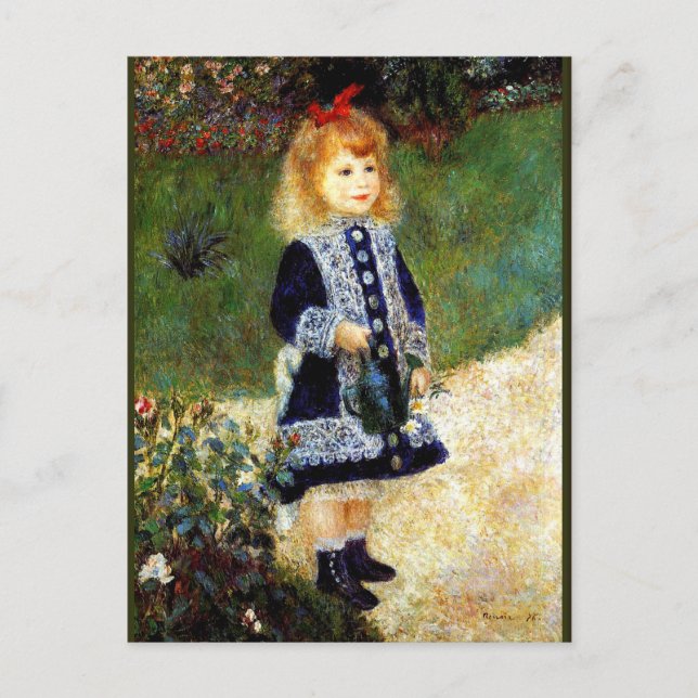 Carte Postale Renoir - Fille avec une canne d'arrosage, (Devant)