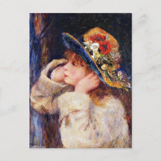 Carte Postale Renoir - Jeune Fille au Chapeau  (Devant)